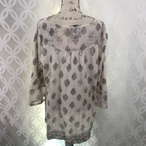 🛍Lucky Brand Paisley Bell Sleeve Blouse - Picture 5 of 8